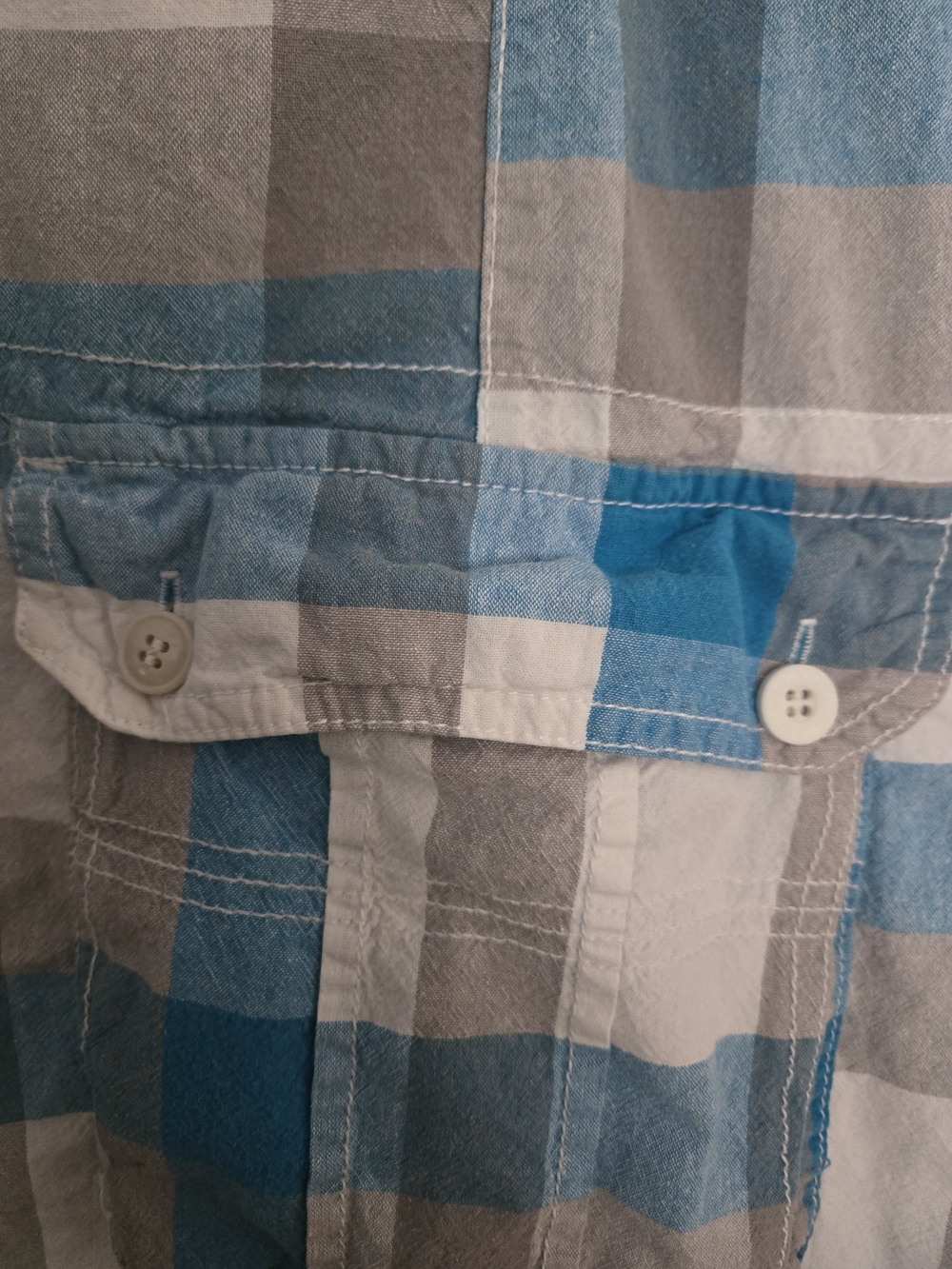 Airwalk Men's Plaid Cargo Shorts - Blue & Gray - Picture 4 of 7